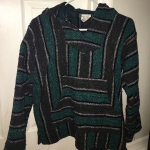 Turquoise/Grey Baja Hoodie